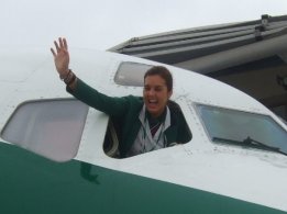 Rosa Montesa, último día como trabajadora de Alitalia